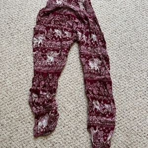 Red boho flowy pants (The elephant Pants store)